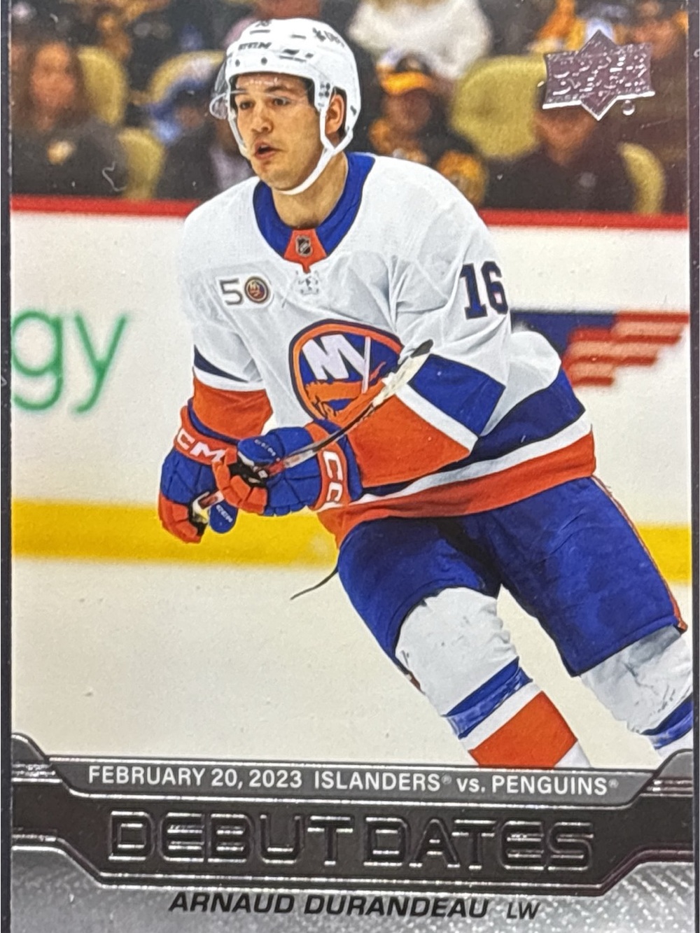 Upper Deck Debut Dates Arnaud Durandeau Hockey Trading Card - Islanders